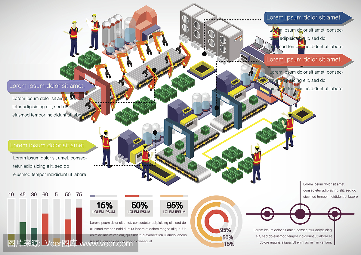 說明信息圖形工廠設(shè)備的概念
